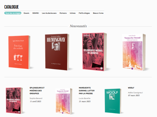 Capture d'écran du site des éditions François Bourrin