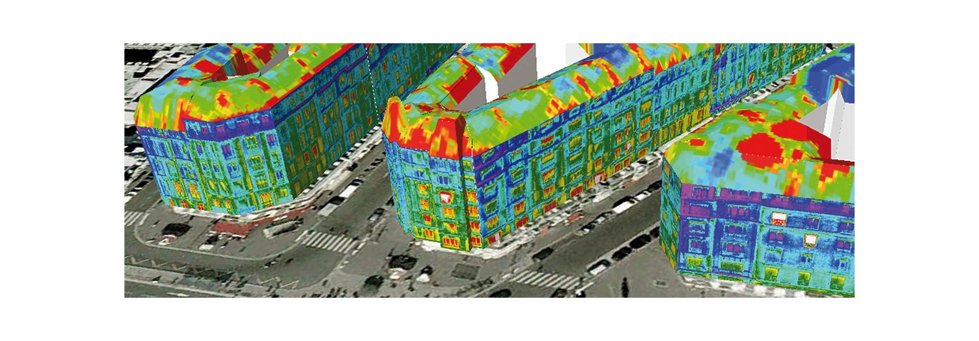 Des bâtiments parisiens en vision thermique